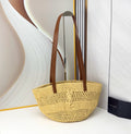 Raffia Woven Basket Bag | Embroidered Straw Tote