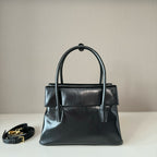 Vintage-Inspired Top Handle Bag – Dual-Flap Design