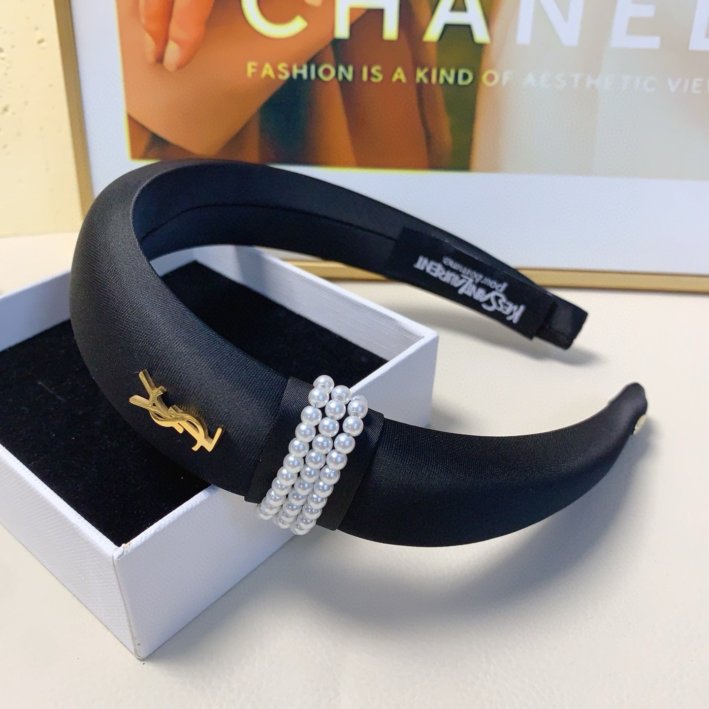 Luxury Wide Logo Headband — Elegant & Versatile