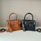 Vintage-Inspired Top Handle Bag – Dual-Flap Design