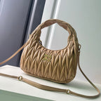 Medium Quilted Leather Handbag – Matelassé Texture, 29cm