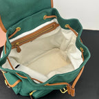 Large Canvas & Leather Backpack – Collegiate Style, 29.5cm