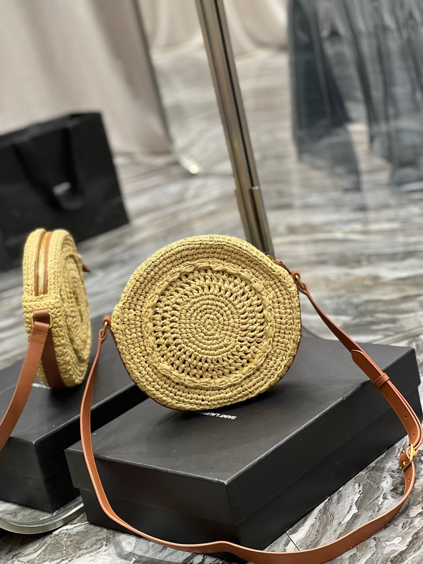 Premium Quality Round Raffia Woven Bag