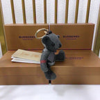 Cashmere Check Teddy Charm – Premium Bag & Key Accessory