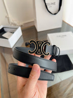 New Women’s Leather Belt — Enamel Signature Buckle