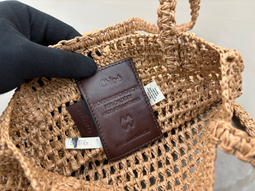 Premium Raffia Leather Tote Bag