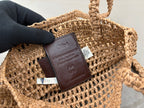 Premium Raffia Leather Tote Bag