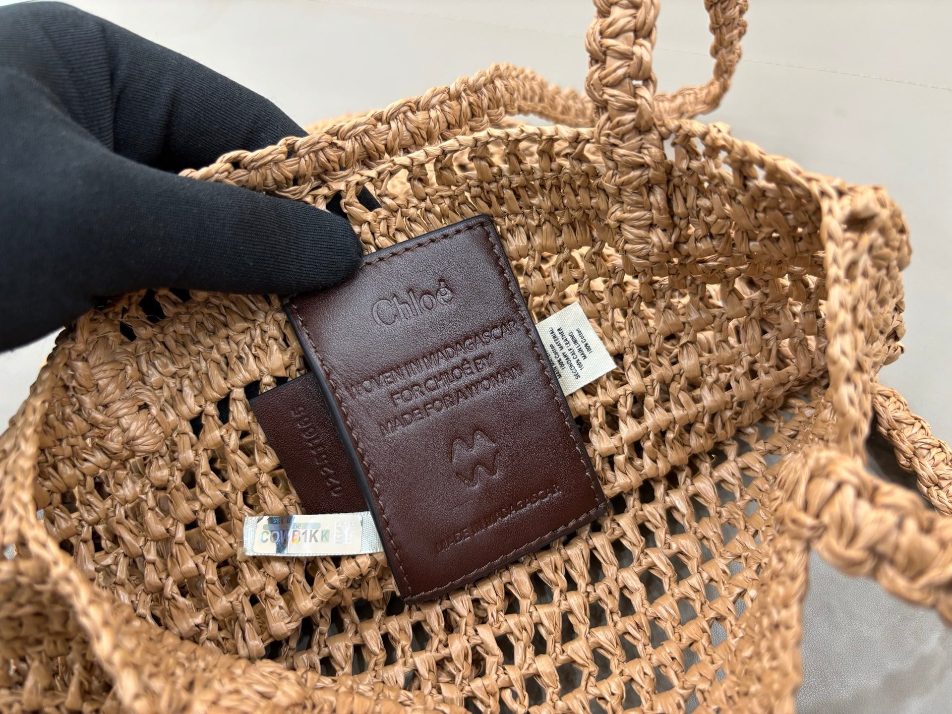 Premium Raffia Leather Tote Bag