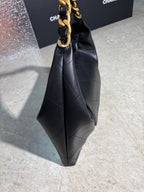 Oversized Soft Leather Hobo Shoulder Bag with Chunky Chain – 43cm