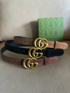 Suede-Finish Leather Belt — Retro Metal Buckle