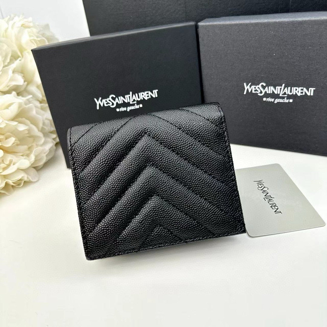 Folded Leather Wallet with Card Holder