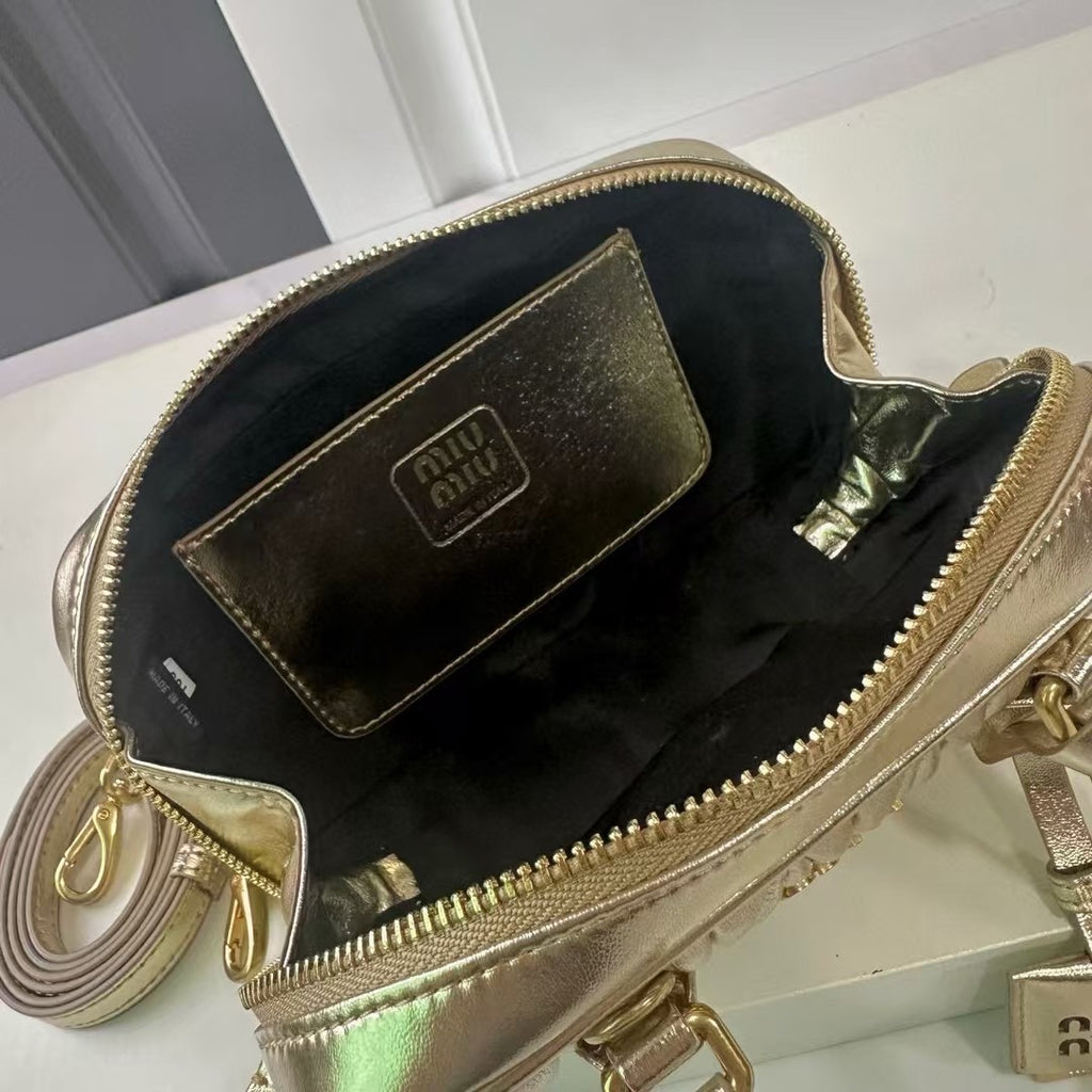 Mini Lambskin Ruched Shoulder Bag