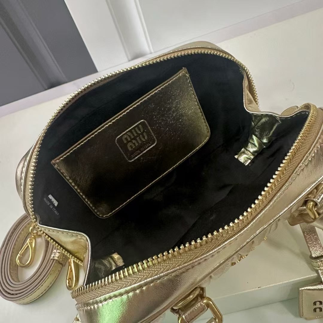 Mini Lambskin Ruched Shoulder Bag