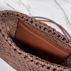 Medium Raffia & Leather Ola Handbag (Premium Quality)
