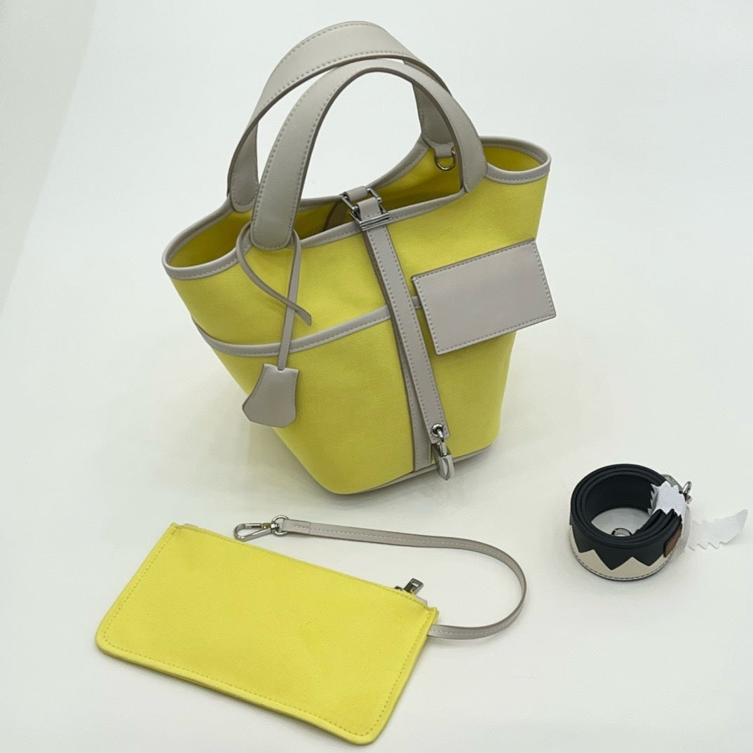 Cow Leather Two-Way Tote Bag – 18 × 14 × 19 cm