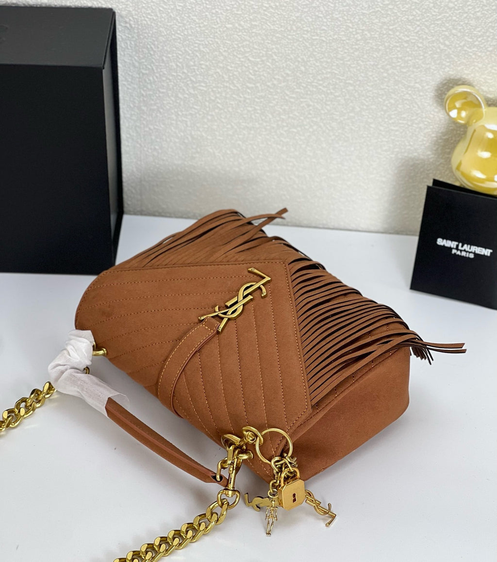 Monogram Tassel Shoulder Bag | Suede Finish