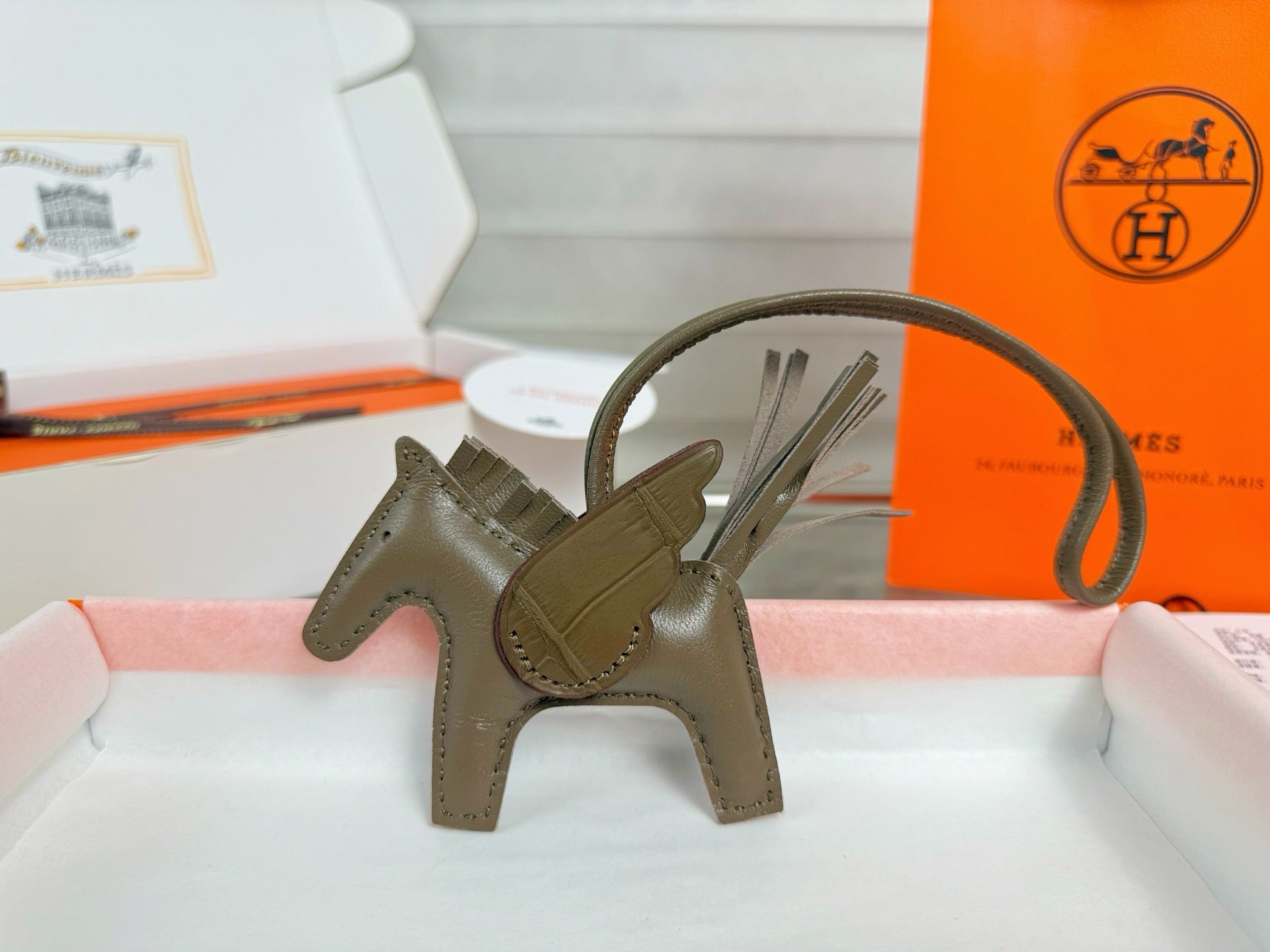 2025 Winged Horse Bag Charm | Crocodile Saddle Detail & Handcrafted Lambskin