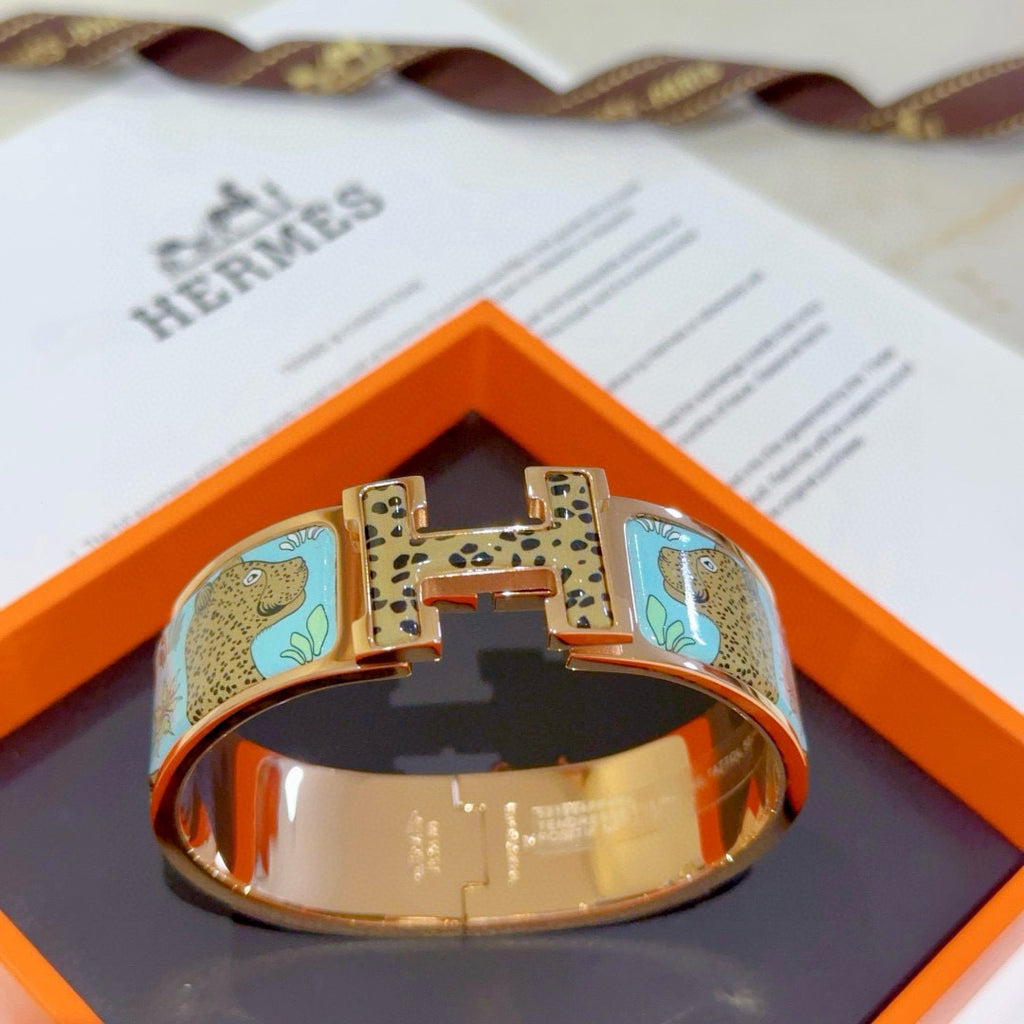 Enamel Wide Bangle Bracelet | 20mm Handcrafted Edition