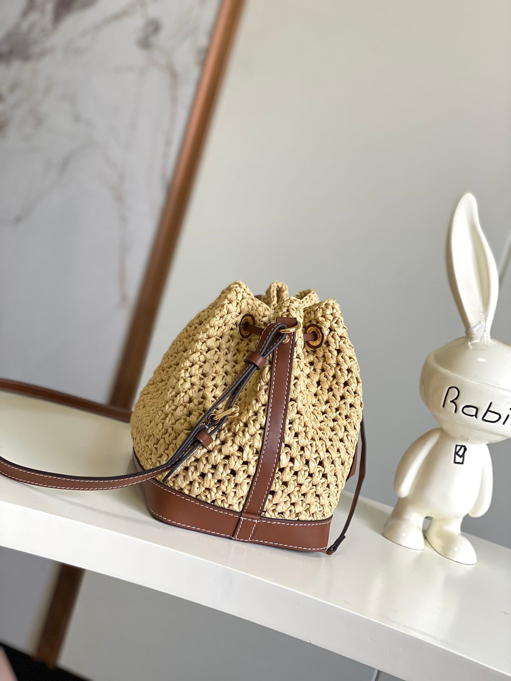 Mini Raffia Bucket Bag - (Premium Quality)