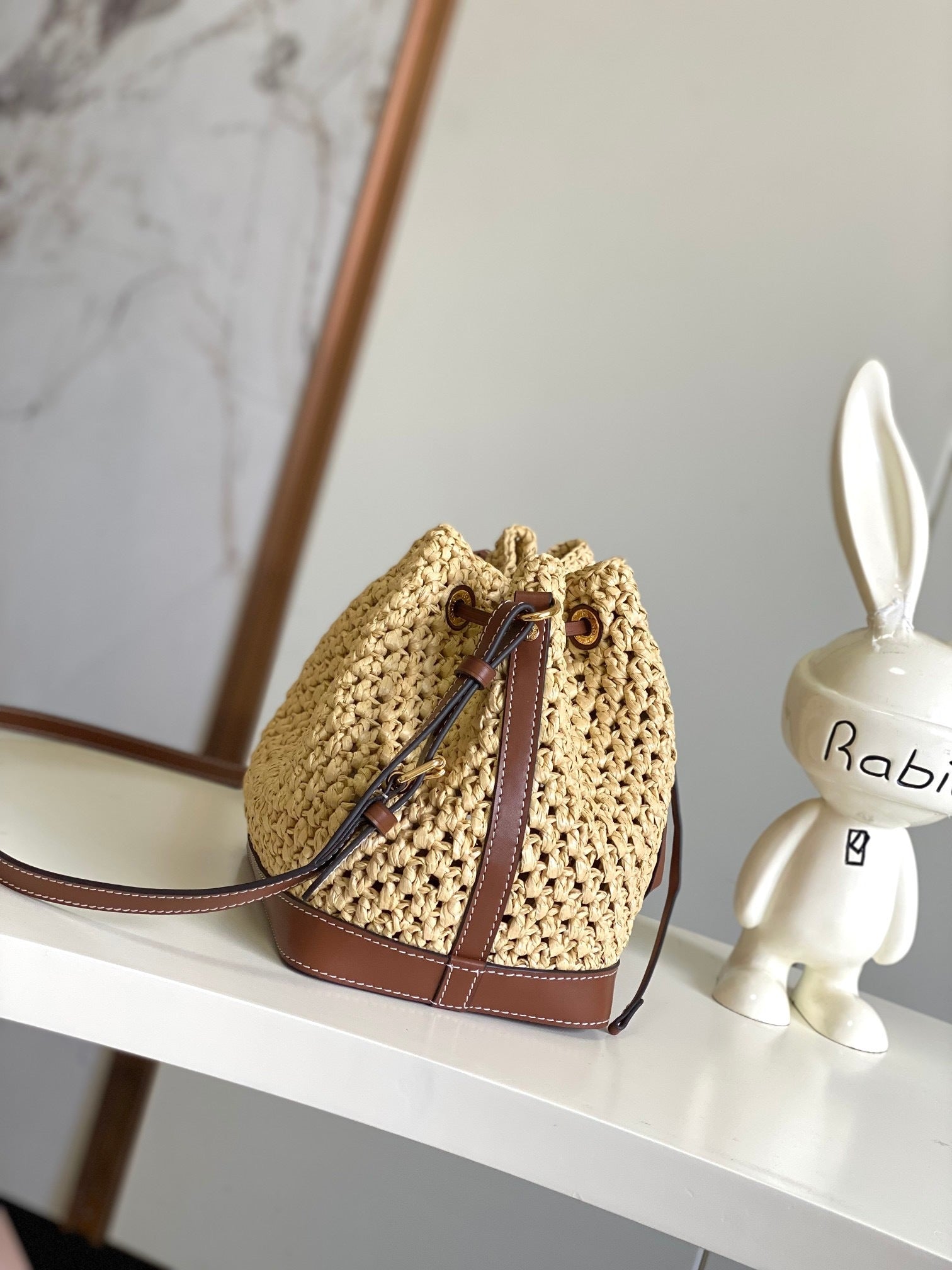 Mini Raffia Bucket Bag - (Premium Quality)