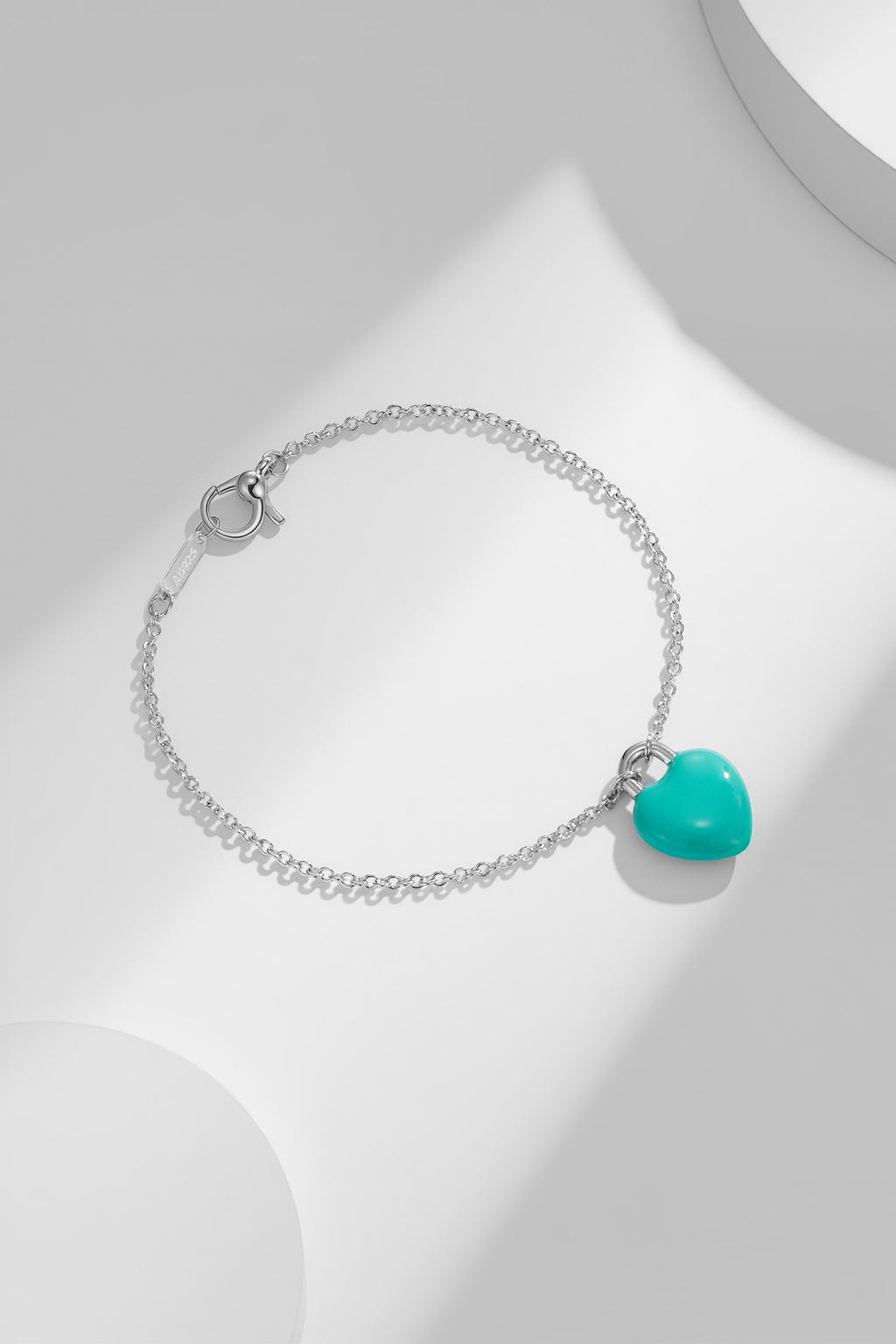 Bracelet \ Full Heart Blue Enamel Pendant