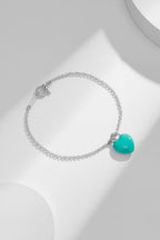Bracelet \ Full Heart Blue Enamel Pendant