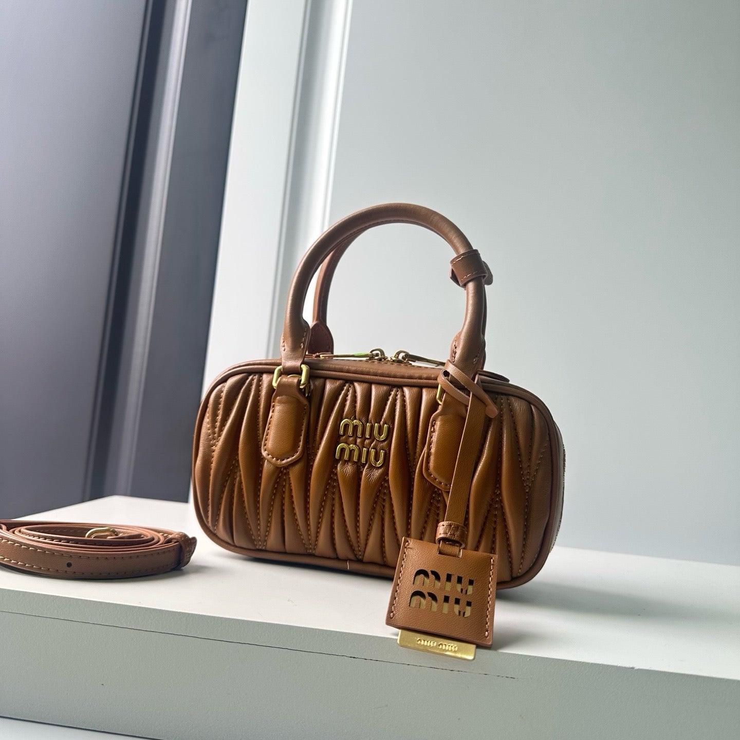 Mini Lambskin Ruched Shoulder Bag