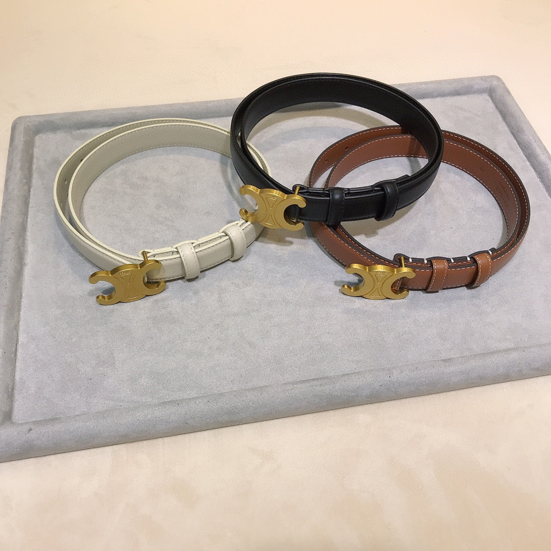 Reversible Taurillon Leather Belt : 2.5 CM