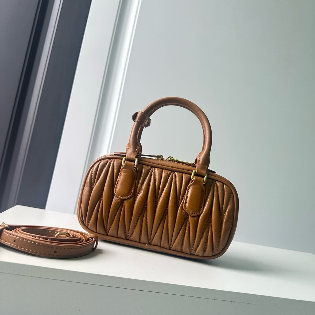 Mini Lambskin Ruched Shoulder Bag