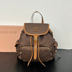 Large Canvas & Leather Backpack – Collegiate Style, 29.5cm