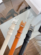 New Women’s Leather Belt — Enamel Signature Buckle