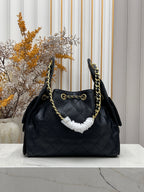 Small Hobo Shoulder Bag – Fine Grain Textured Leather, 26×30cm