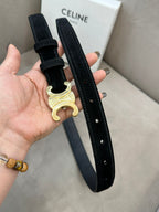 Women’s Suede-Finish Leather Belt — Vintage Inspired Metal Buckle