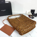 Handwoven Wooden Bead Hobo Bag.