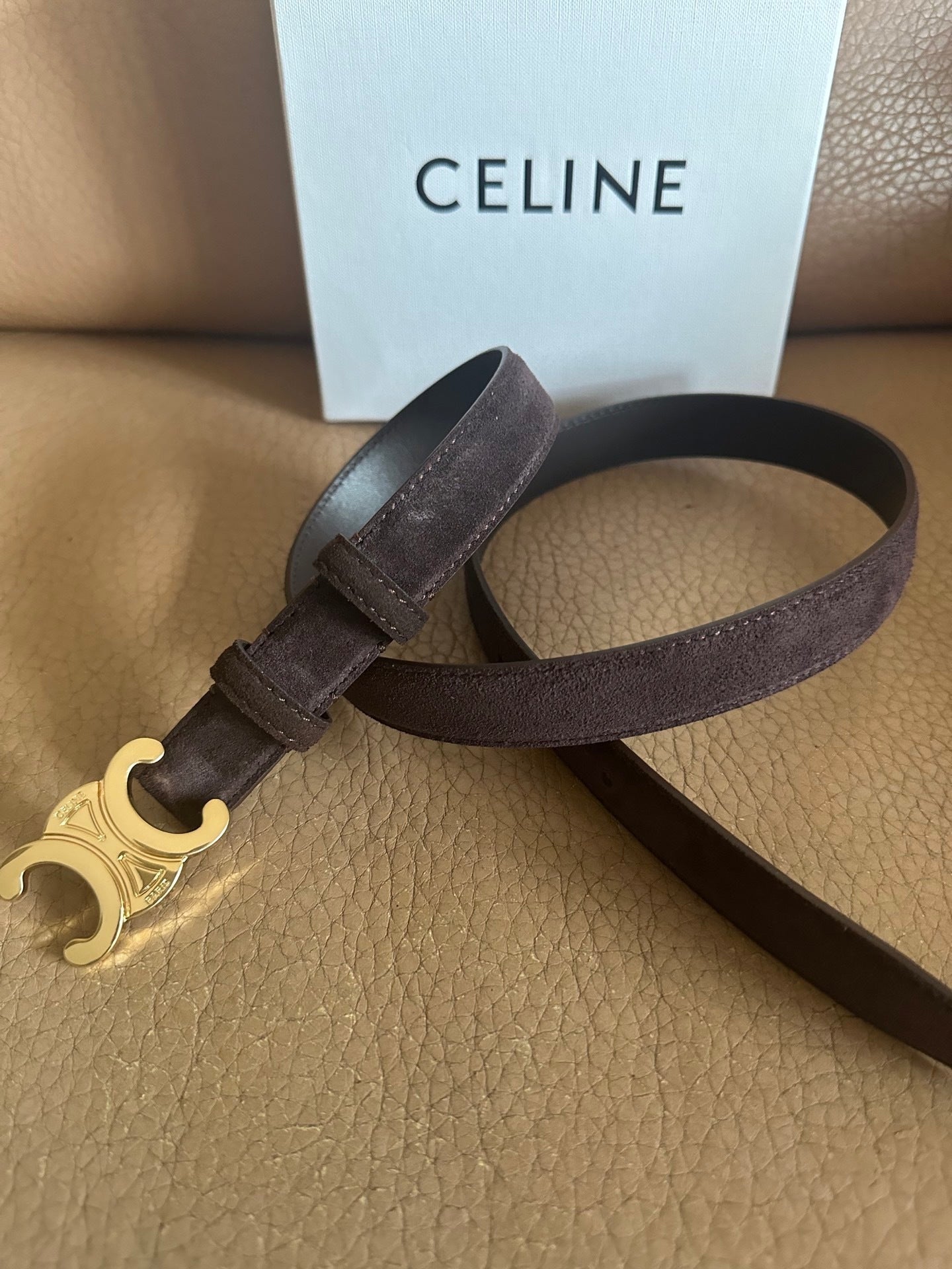 Women’s Suede-Finish Leather Belt — Vintage Inspired Metal Buckle
