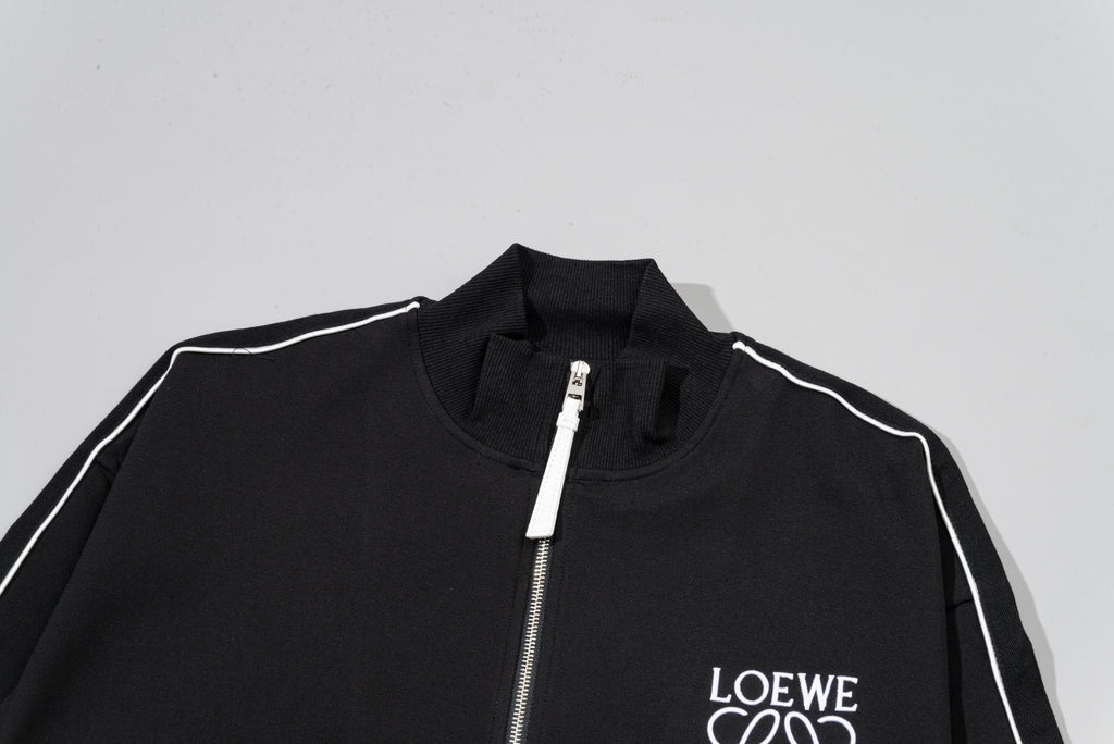 Contrast-Stitch Embroidered Tracksuit Set