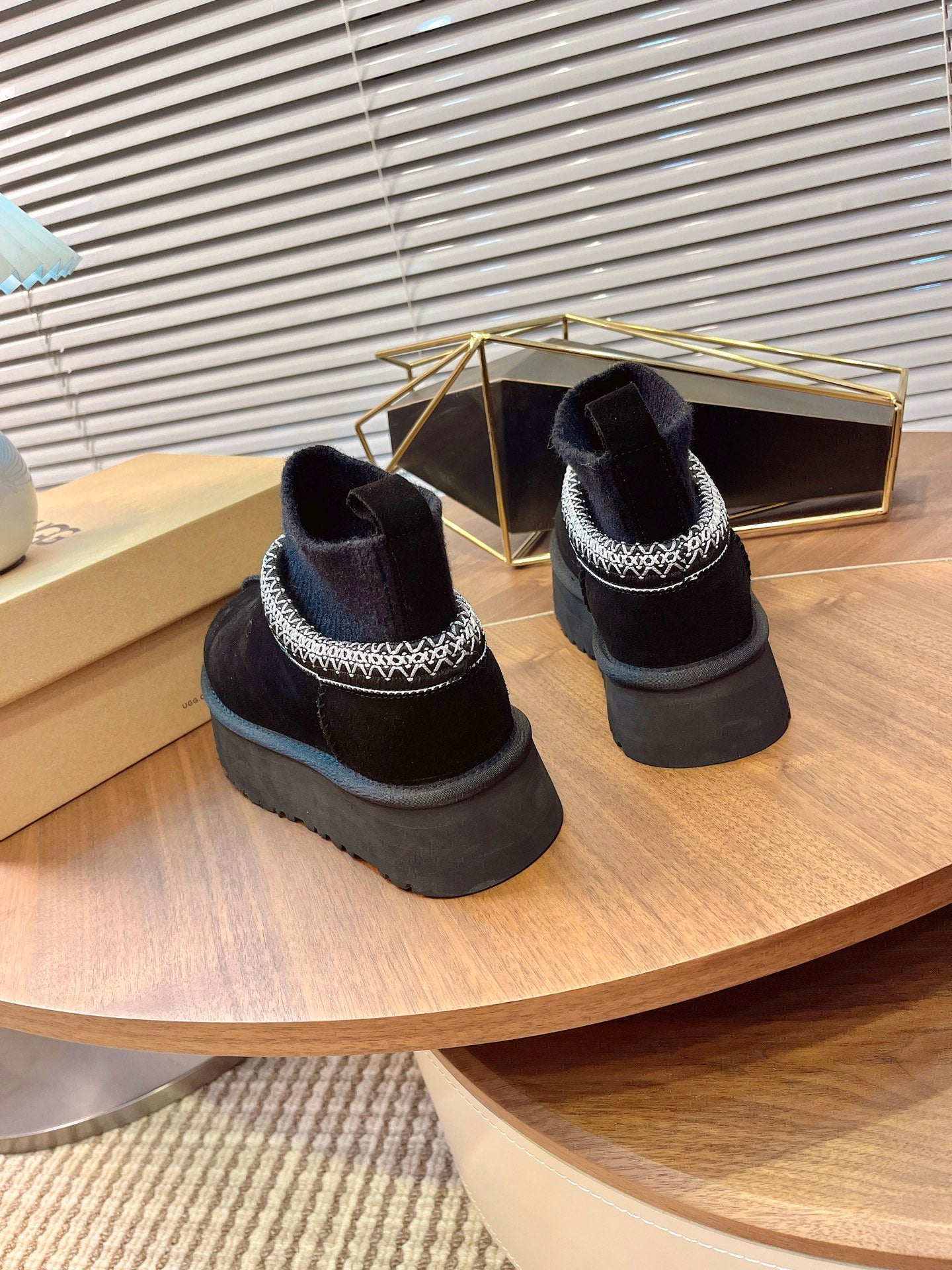 U*G 2025 Ethnic Style Wool Sock Snow Boots