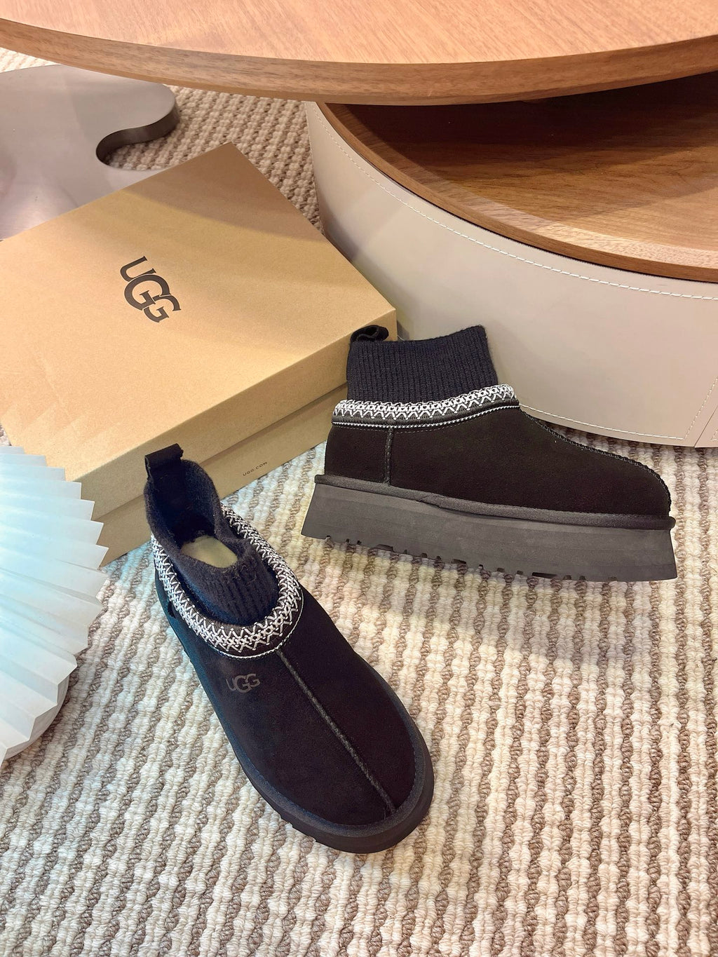 U*G 2025 Ethnic Style Wool Sock Snow Boots