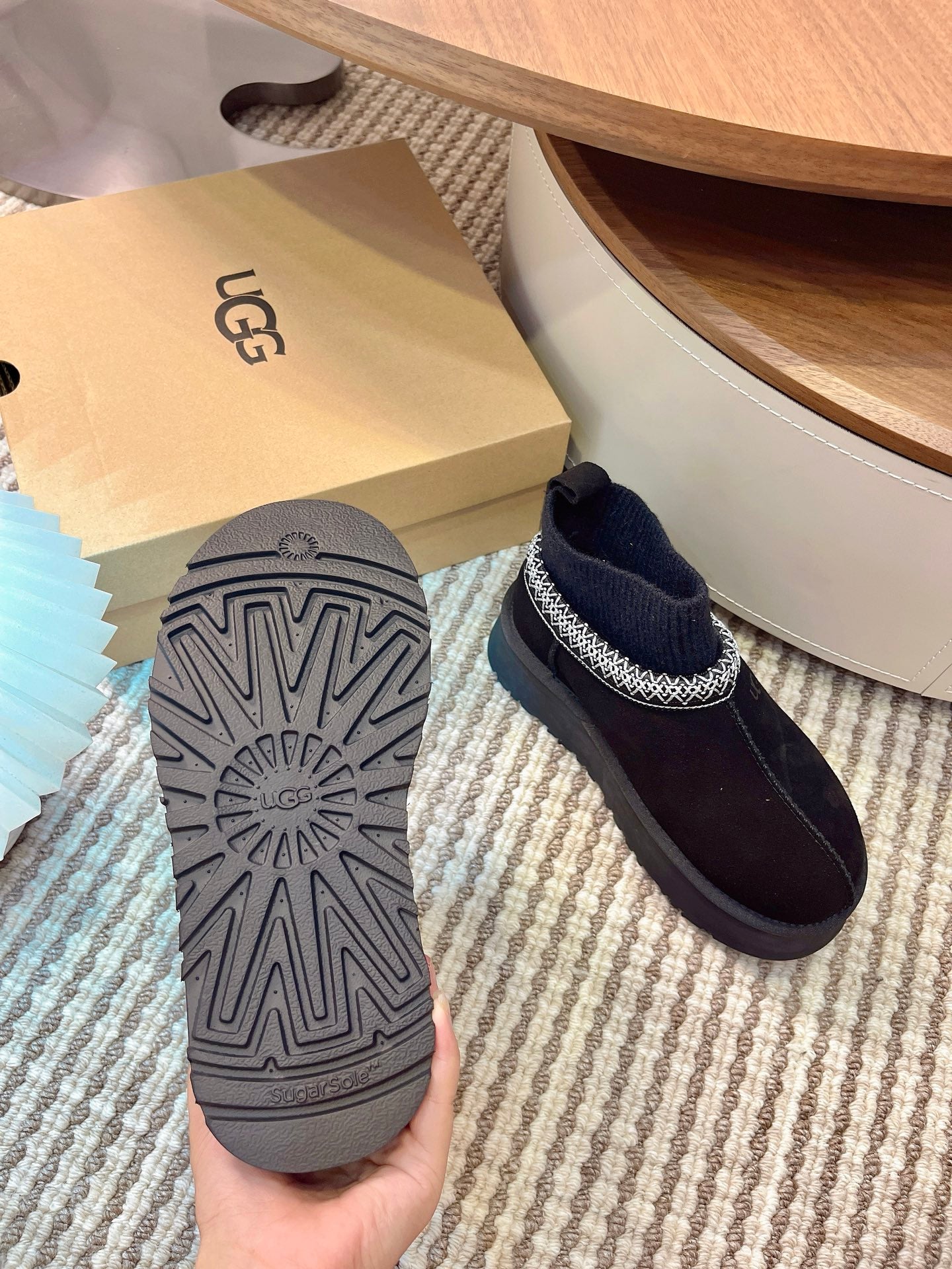 U*G 2025 Ethnic Style Wool Sock Snow Boots