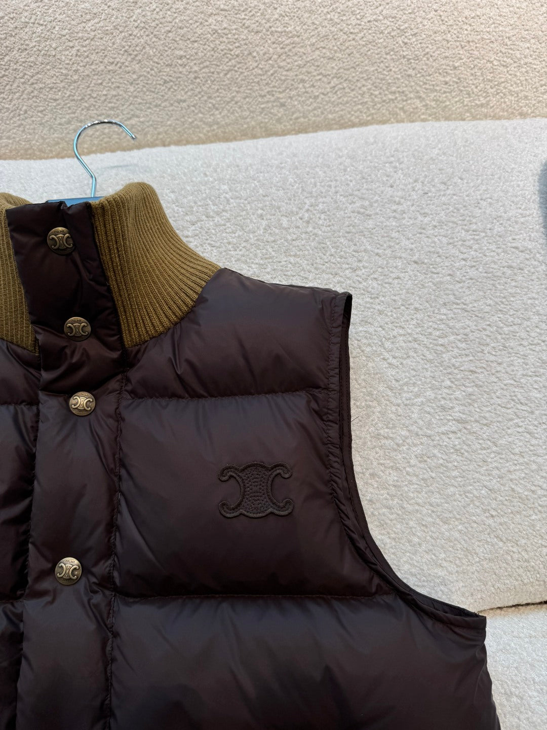 Padded Down Vest – Chocolate Brown