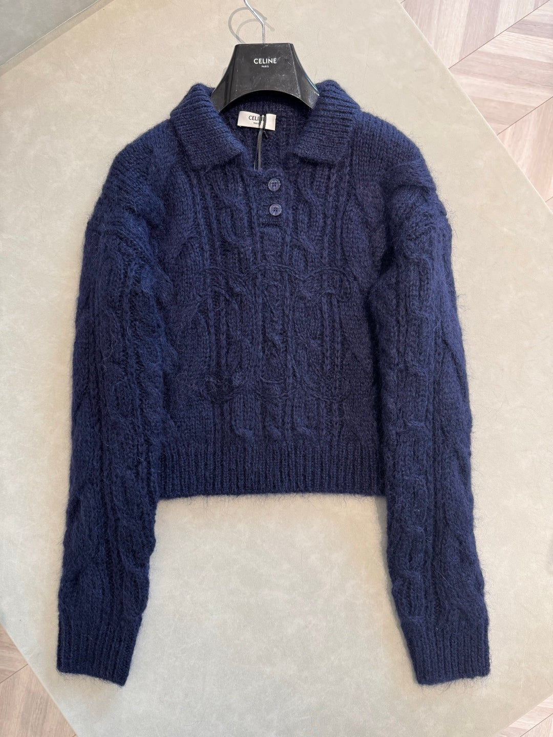 Aran Mohair Wool Sweater – Polo Collar