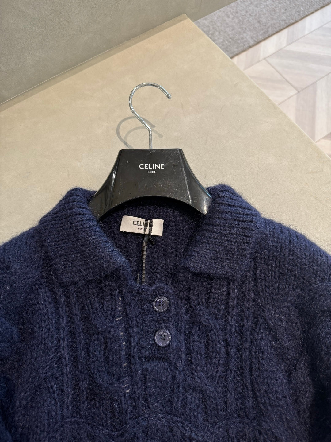 Aran Mohair Wool Sweater – Polo Collar