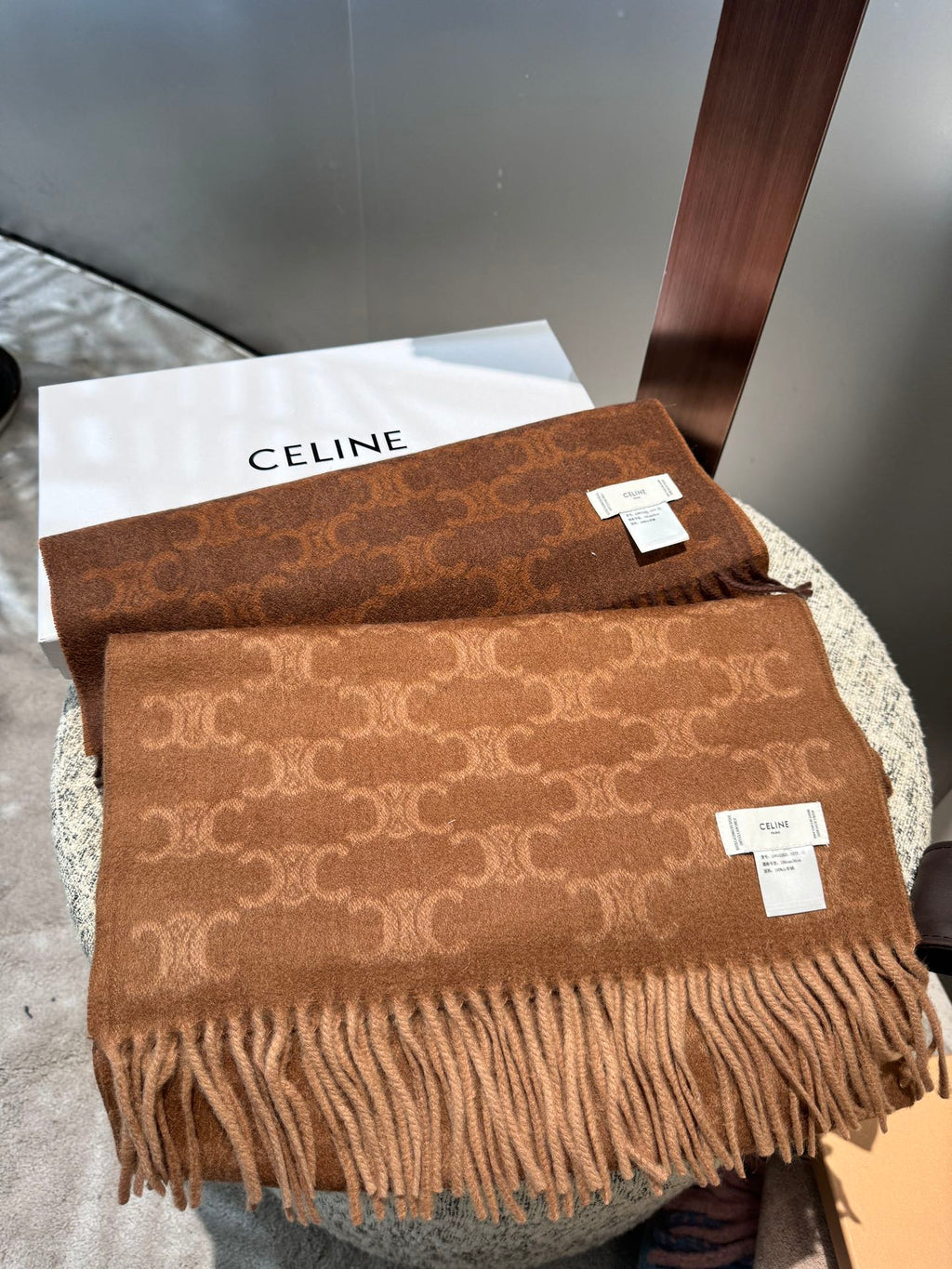 Luxury Double-Sided Contrast Cashmere Scarf — 100% Cashmere — 36 × 190 cm