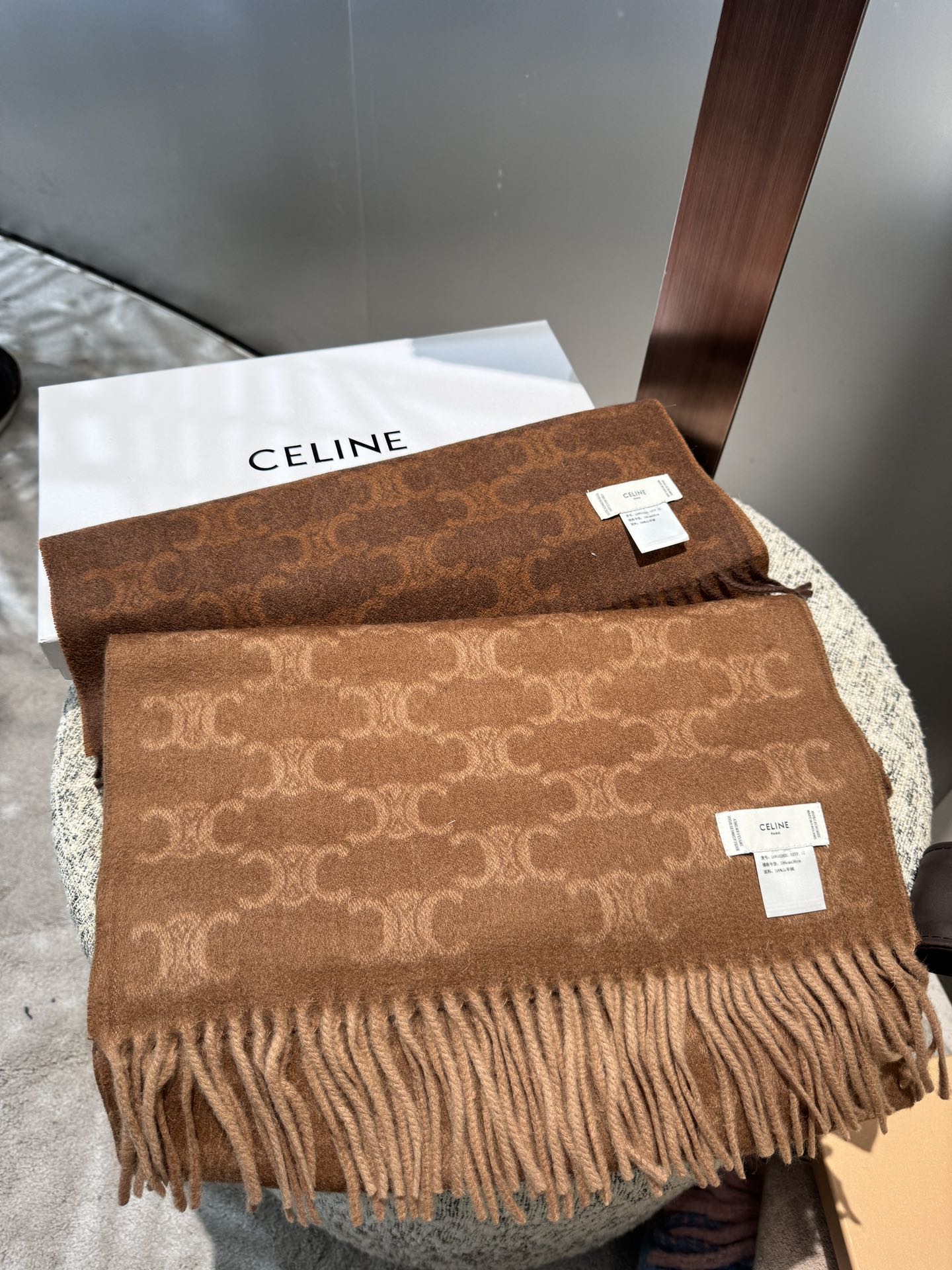 Luxury Double-Sided Contrast Cashmere Scarf — 100% Cashmere — 36 × 190 cm
