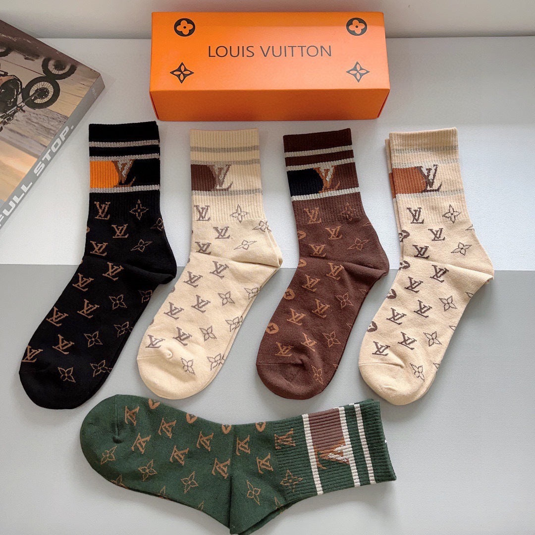 Premium Cotton Mid-Calf Socks – Pack of 5 Pairs | Special Packaging