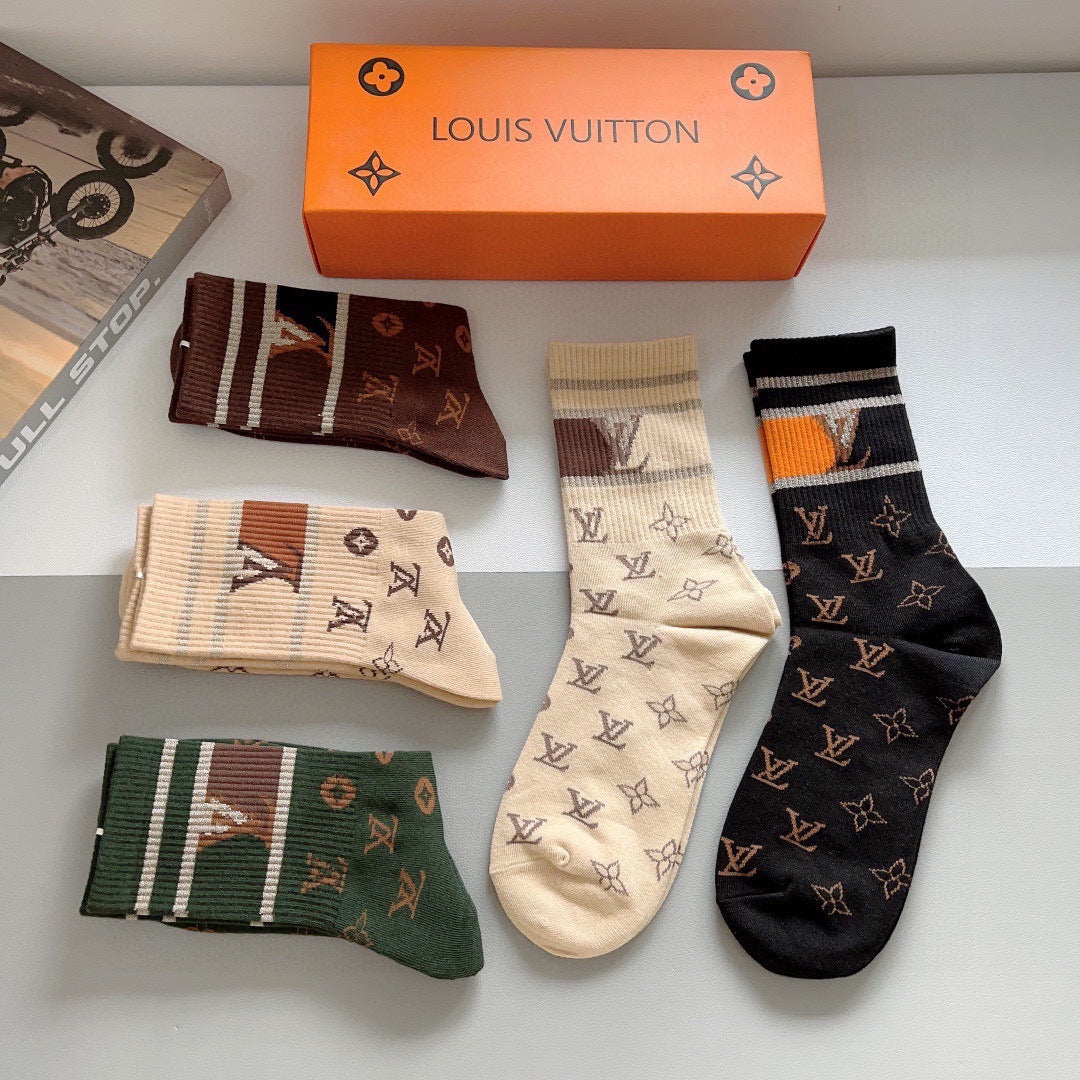Premium Cotton Mid-Calf Socks – Pack of 5 Pairs | Special Packaging