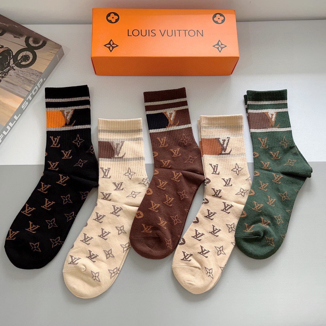 Premium Cotton Mid-Calf Socks – Pack of 5 Pairs | Special Packaging