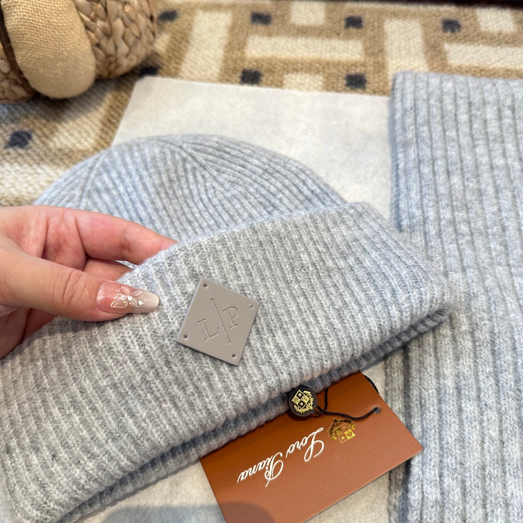 3-Piece Winter Knit Beanie Set — Wool Blend, Fold-Over Design