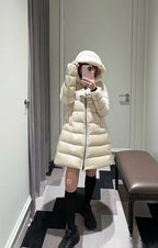 Women’s Mid-Length Hooded Down Jacket – A-Line Silhouette