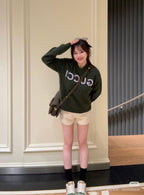 Cropped Retro Green Wool-Blend Sweater – Fall/Winter Essential
